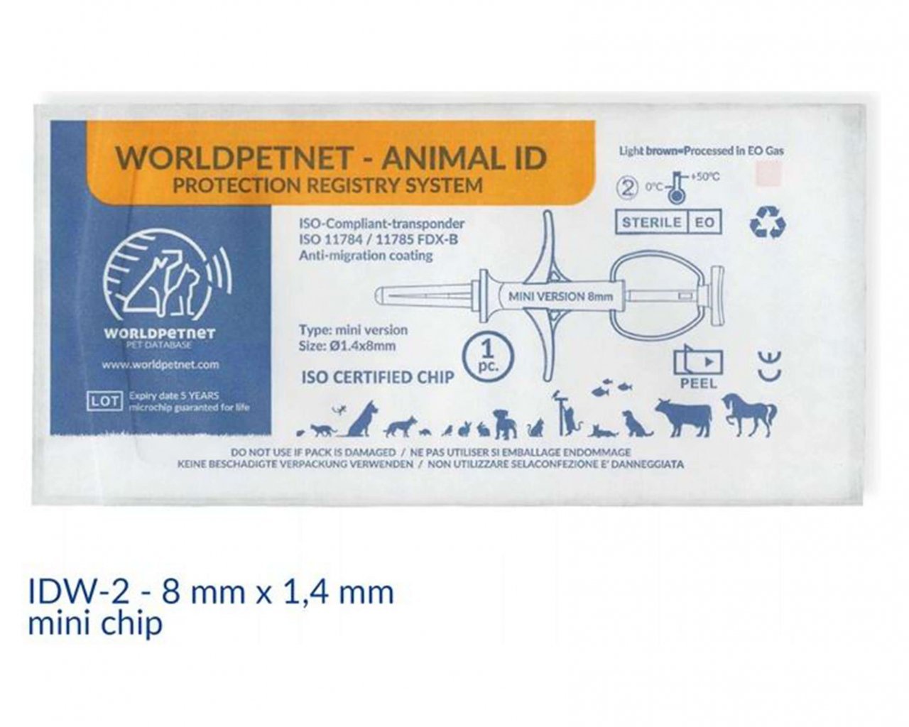 OS PET-Ⅱ 099 & OS PET-Ⅲ 099 PET MICROCHIP FOR ANIMAL IDW-2 (CODE 900) 8MMX1.4MM MINI |
